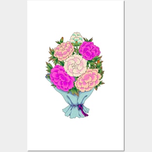 Minhwa: Peony Bouquet B Type (Korean traditional/folk art) Posters and Art